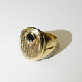 Vintage 14k Signet, Black Diamond, DWW initials