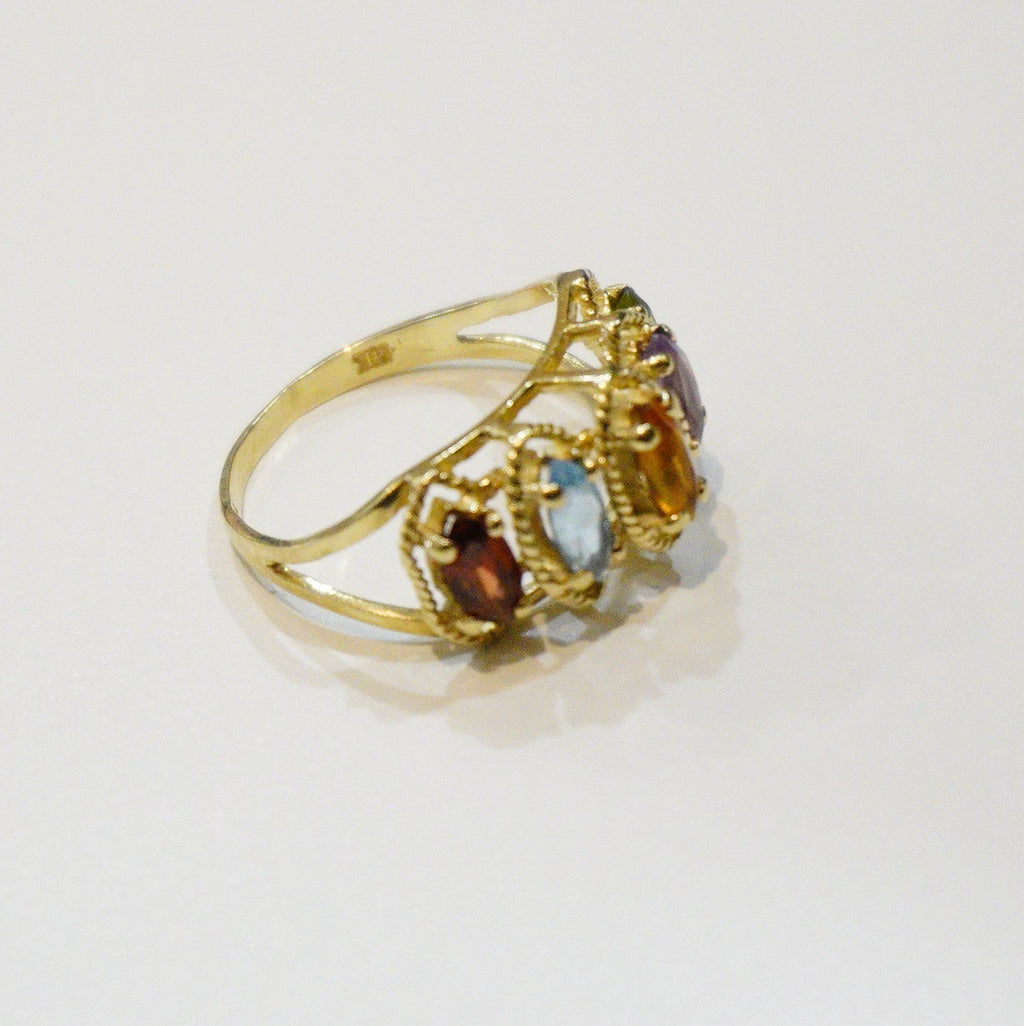Vintage 14k Multi Gemstone Ring