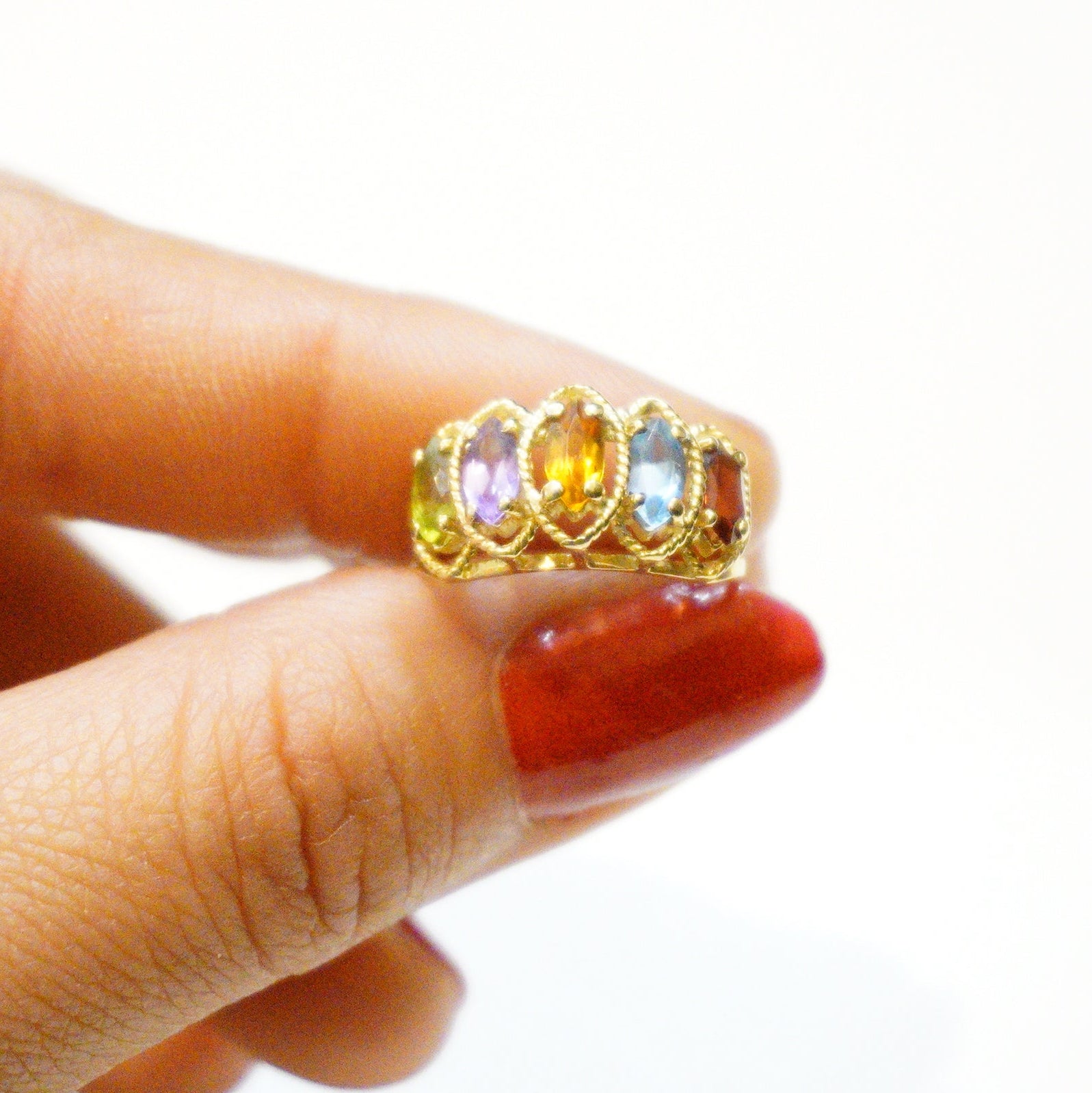 Vintage 14k Multi Gemstone Ring