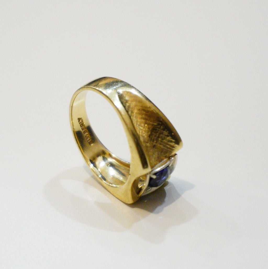 Vintage 14k Synthetic Sapphire Men’s Ring