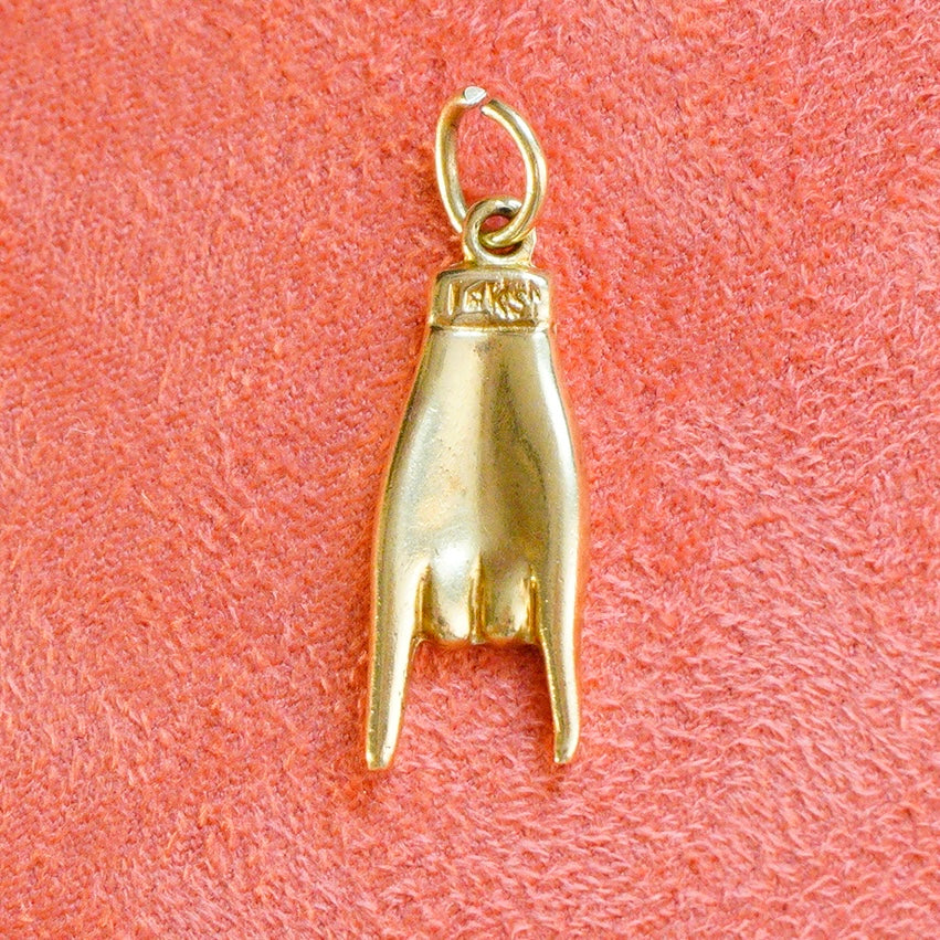 Vintage 14k Rock Hand 🤘Charm Pendant