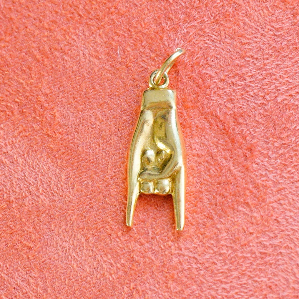 Vintage 14k Rock Hand 🤘Charm Pendant