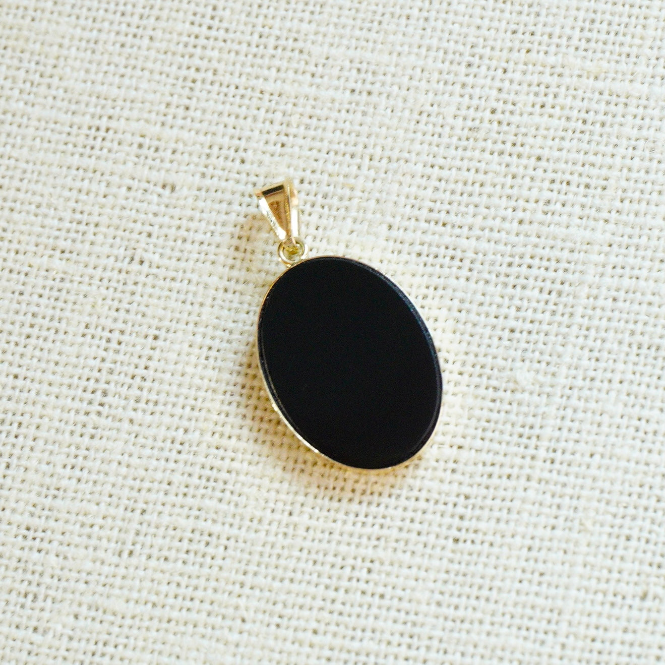 14k Black Onyx Jesus Pendant