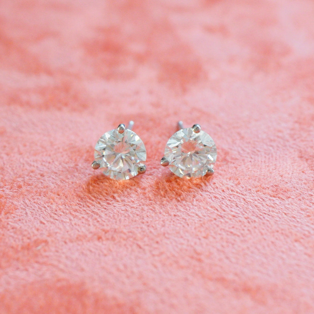 14k White Gold 2ct Lab Diamond Stud Earrings