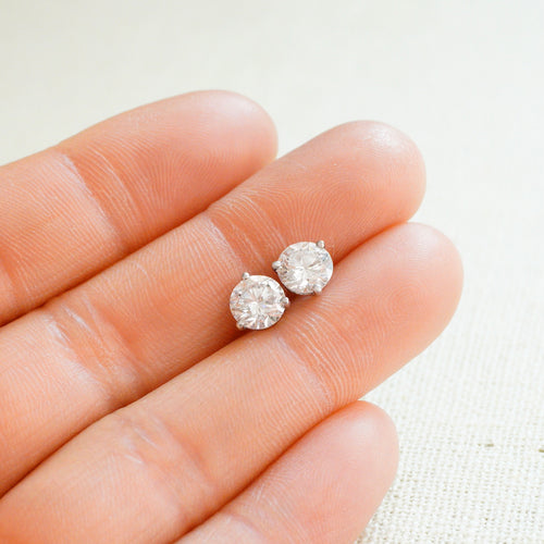 14k White Gold 2ct Lab Diamond Stud Earrings