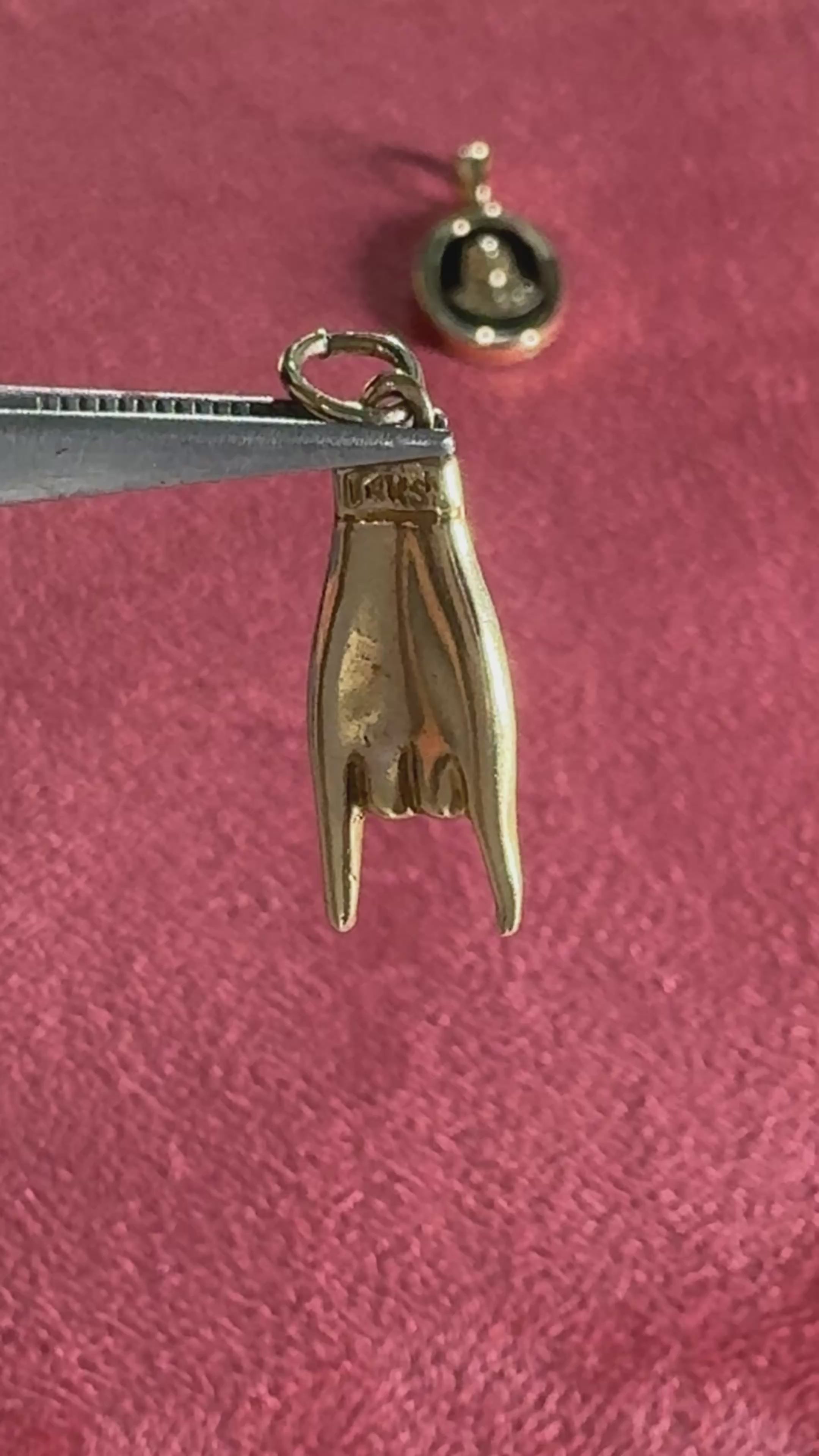 Vintage 14k Rock Hand 🤘Charm Pendant
